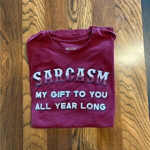 Sarcasm Graphic Tee - Maroon